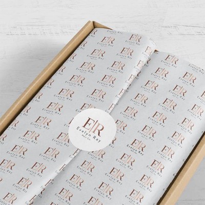 Jumbo Roll White Kraft Paper Custom Printed Logo Desgin Wrapping Paper For Packing